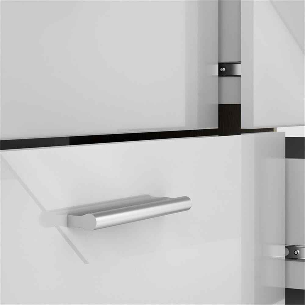 Tvilum Loft 8 Drawer Double Dresser for Adults, Oak Structure and White High Gloss