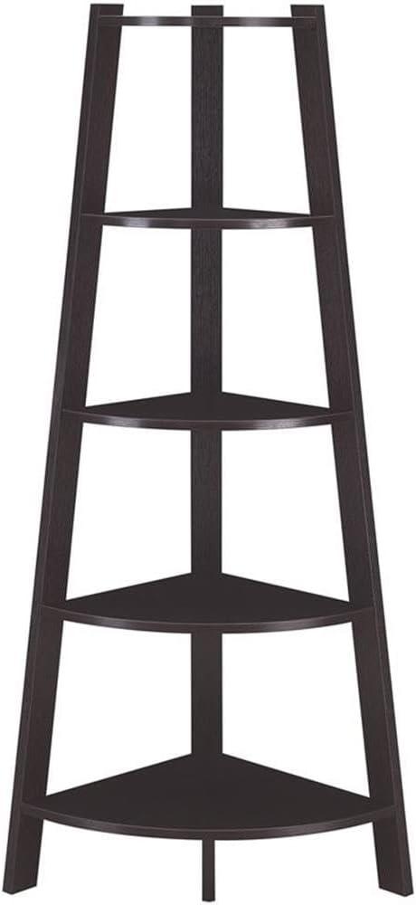 Convenience Concepts Newport 5 Tier Wide Corner Bookcase, Espresso