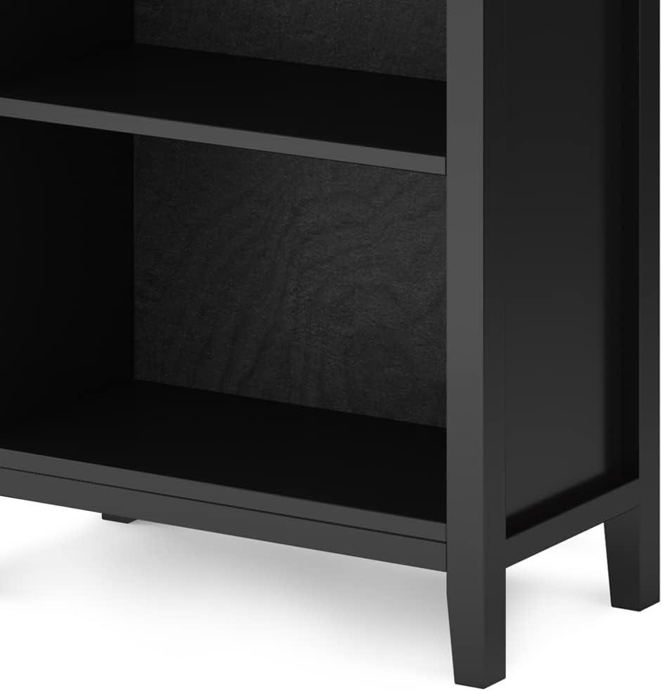 Artisan SOLID WOOD 72 inch x 26 inch Contemporary 5 Shelf Bookcase in Black