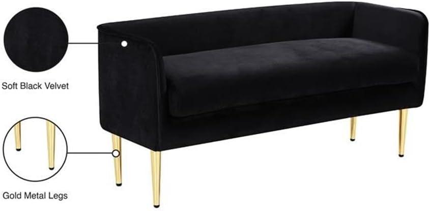 Meridian Furniture Audrey Black Velvet Bench