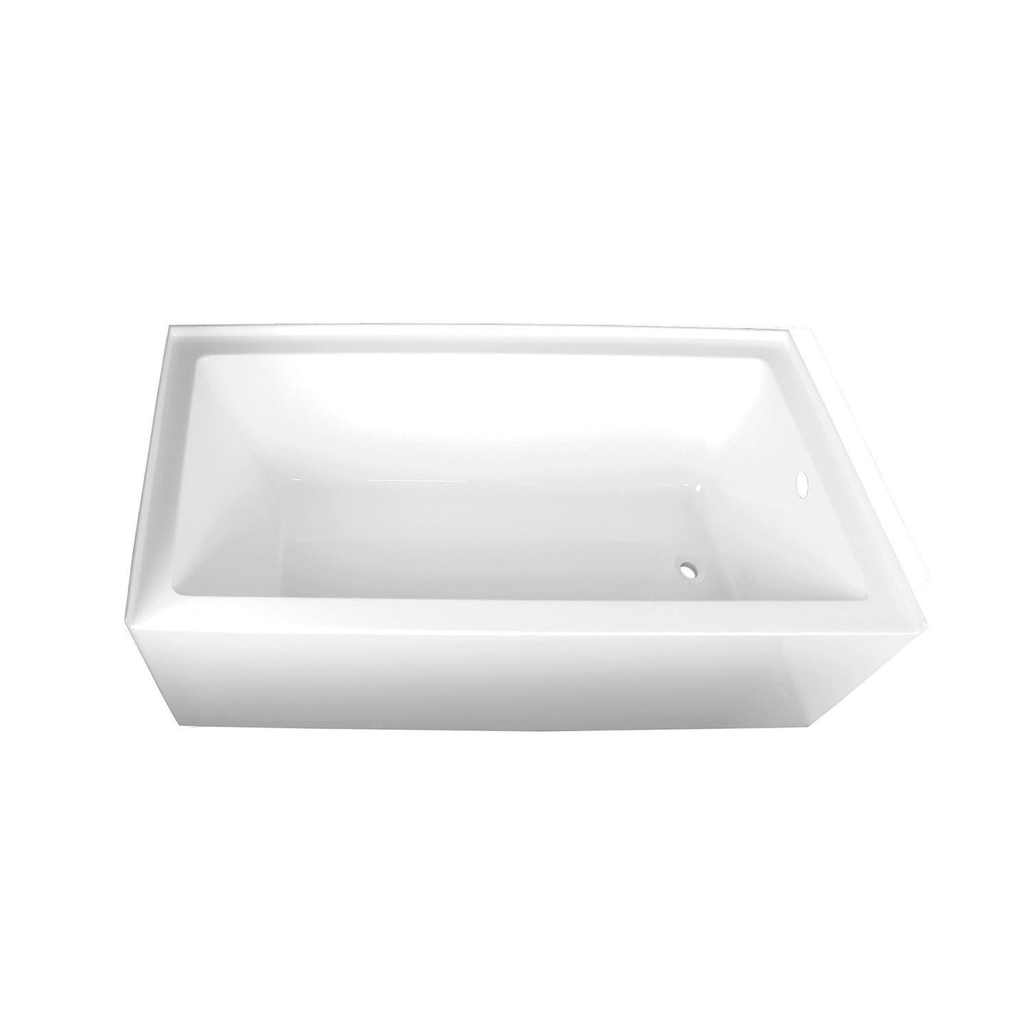 Kingston Brass Aqua Eden 60-Inch Acrylic Rectangular 3-Wall Alcove Tub