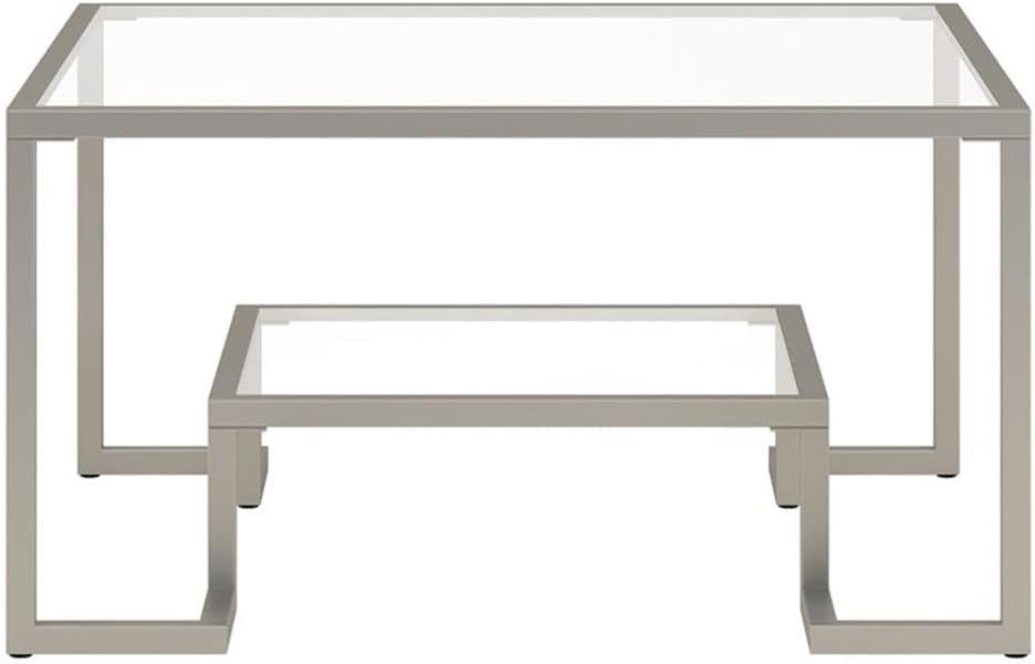 Henn&Hart Satin Nickel Square Coffee Table