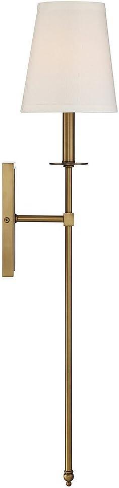 Monroe Elegance Warm Brass Outdoor Wall Sconce with White Shade