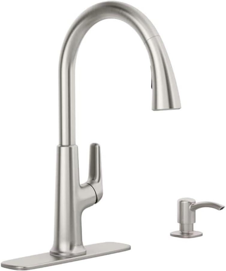 Volt Stainless Steel Pull-Down Kitchen Faucet with Soap Dispenser