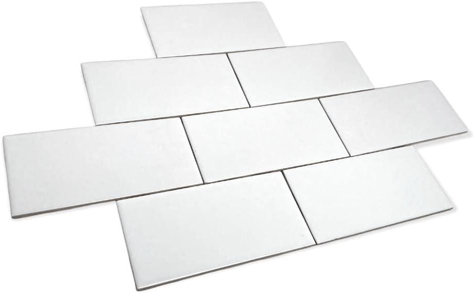 Tenedos White Ceramic 3x6 Glossy Subway Wall Tile Backsplash for Kitchen, Bathroom Shower, Accent Decor, Fireplace (80 Pieces - Box of 10 sq.ft.)