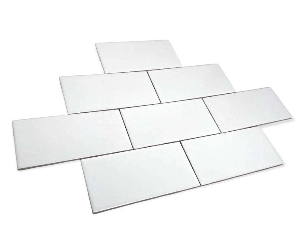 Tenedos White Ceramic 3x6 Glossy Subway Wall Tile Backsplash for Kitchen, Bathroom Shower, Accent Decor, Fireplace (80 Pieces - Box of 10 sq.ft.)