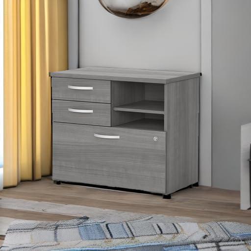 Studio C Office Storage Cabinet with Drawers in Platinum Gray - Engineered Wood