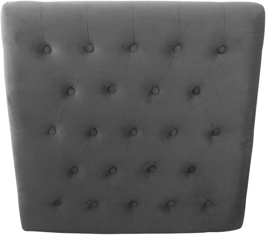 Classic Tufted Gray Fabric Ottoman with Wooden Storage - 31''