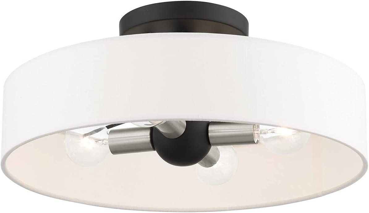 Livex Lighting Venlo 4 - Light Semi-Flush Mount in  Black/Brushed Nickel