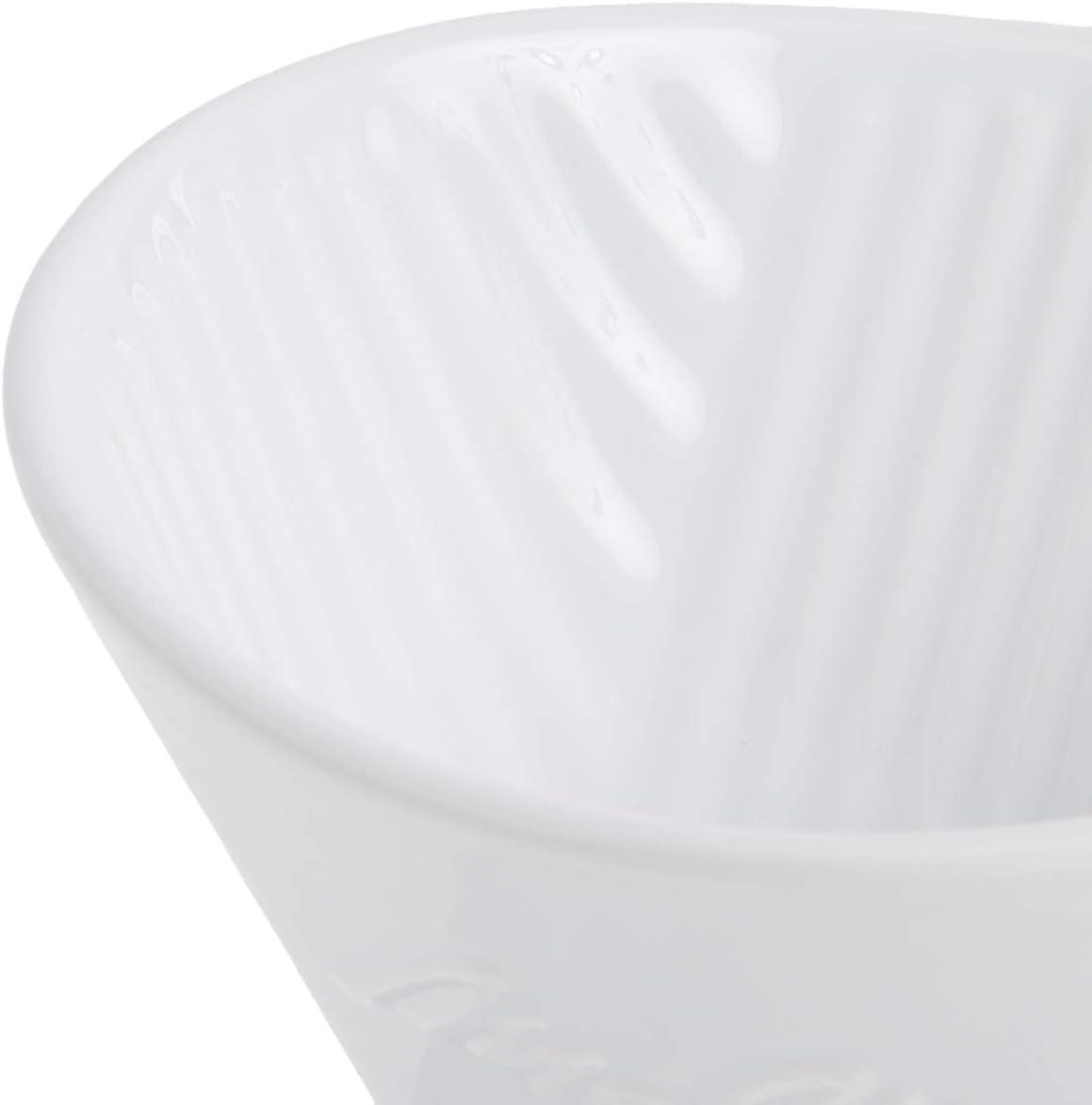 Melitta 1 Cup Porcelain Pour-Over Cone Coffeemaker, Glossy White