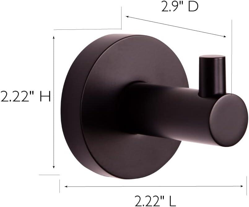 Kelton & Robe Hook for Bathroom, Matte Black