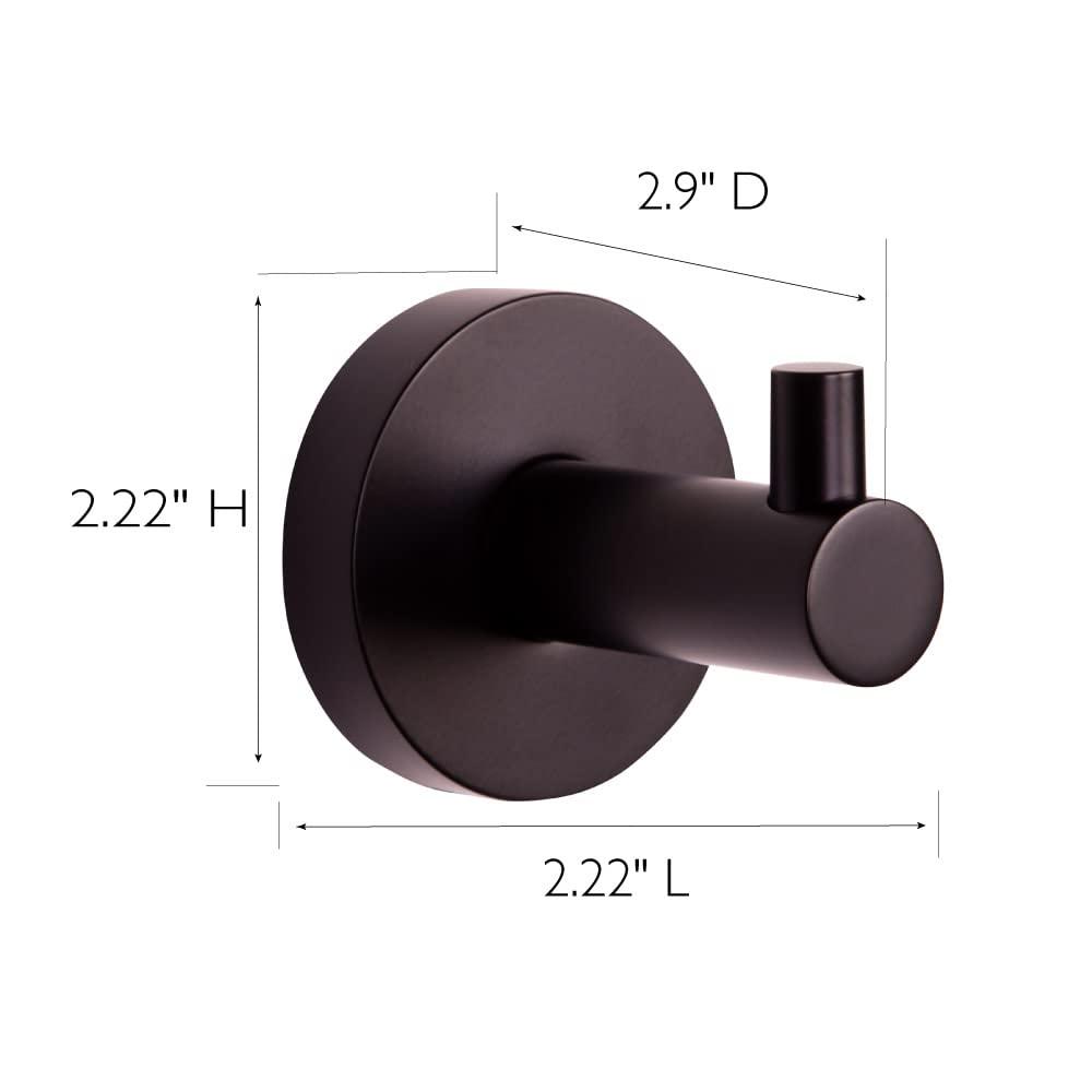 Kelton & Robe Hook for Bathroom, Matte Black