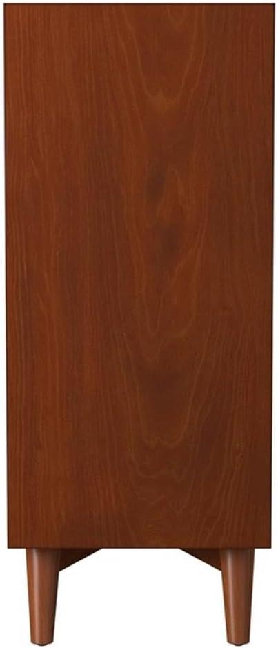 Flynn Mid Century Modern 4 Drawer Multifunction Chest with Pull Out Workstation Tray in Acorn Finish