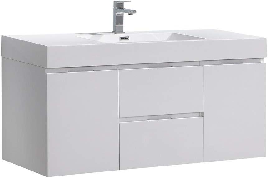 Valencia 48" Wall Mount Single Sink Bathroom Vanity with Top and Sink (Faucet Not Included)