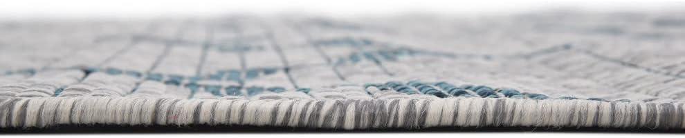 Unique Loom 4' 1 x 6' 1 Rectangle Indoor/Outdoor Trellis Gray Area Rug