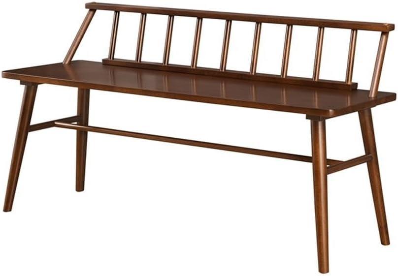 47" Solid Wood Low Back Spindle Bench - Walnut