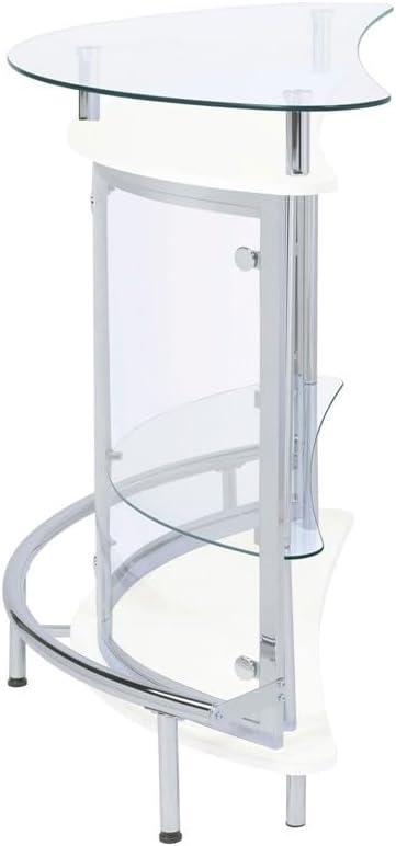 Contemporary White Metal and Clear Acrylic Home Bar Unit