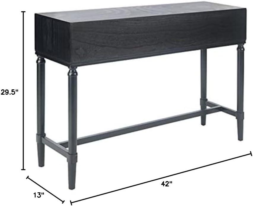 SAFAVIEH Aliyah Solid 4 Drawer Console Table, Black