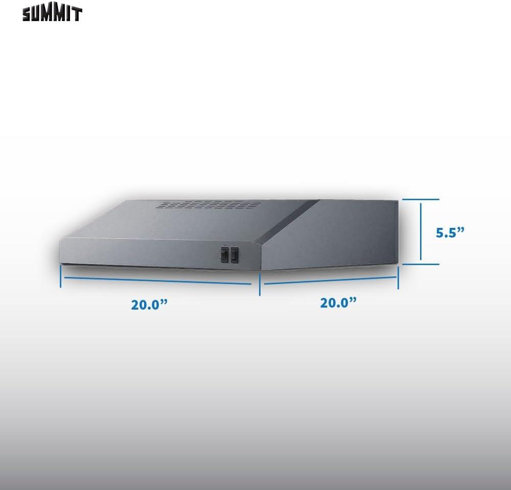 Summit Appliance Stainless Steel 200 CFM Convertible Under Cabinet Range Hood