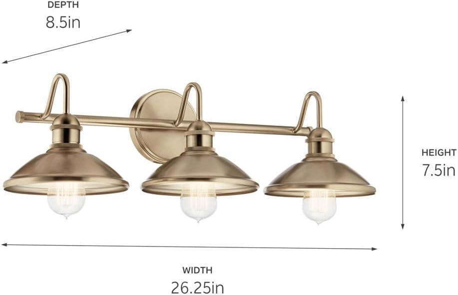 Kichler Lighting Clyde 3 - Light Vanity in  Champagne Bronze