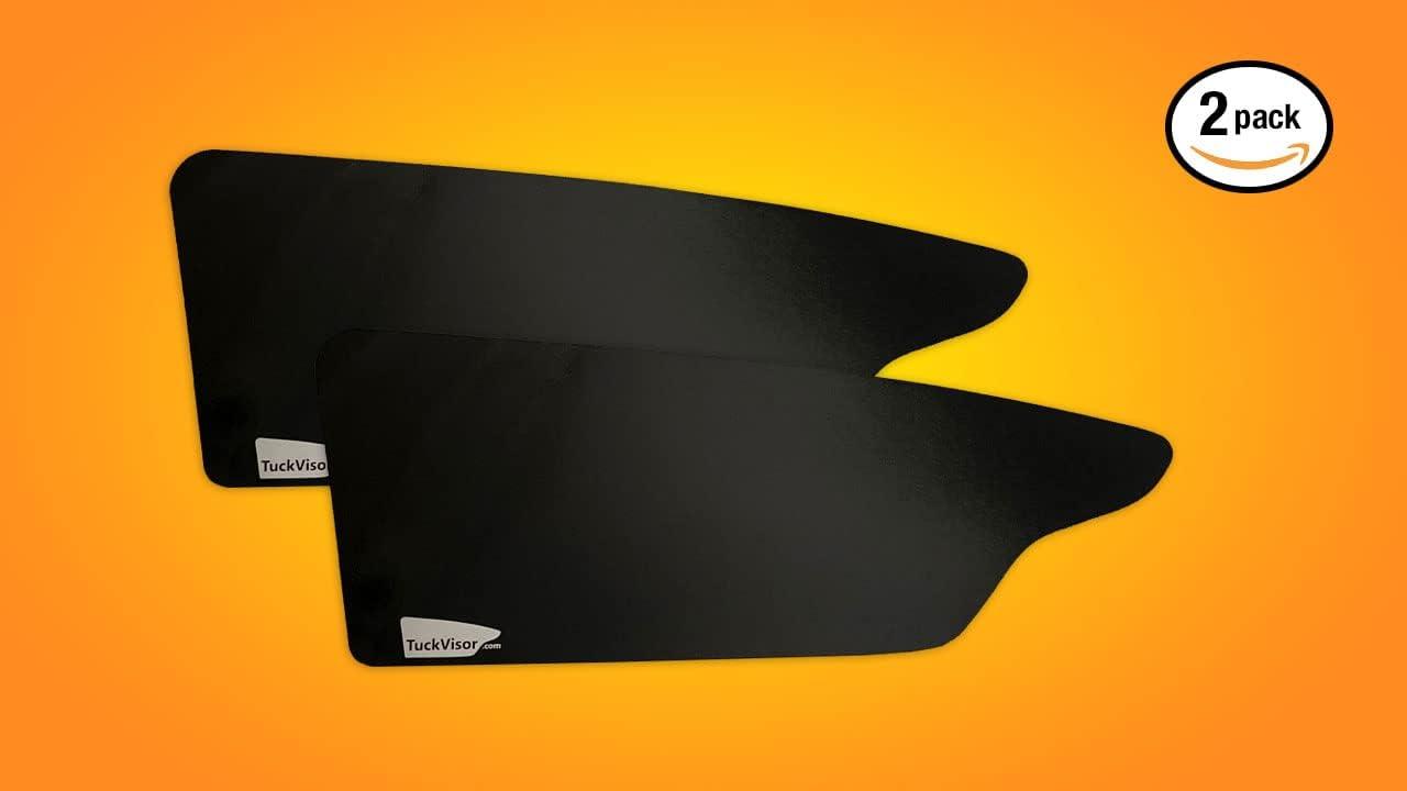 TuckVisor BLACKOUT Windshield Sunshade Best Sun Side Window Shade Visor Shades Sunshade Visors Extenders for Car Truck (2 Pack) TuckVisor Blackout 2 Pack