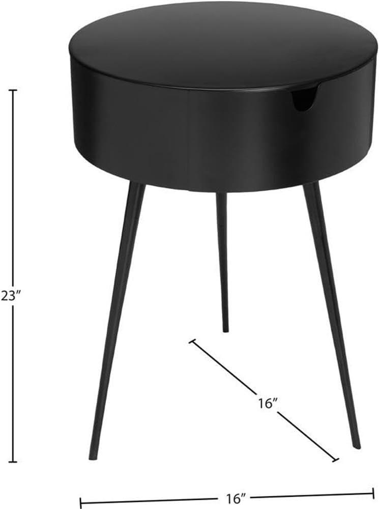 Bali Black Metal Nightstand-Meridian Furniture