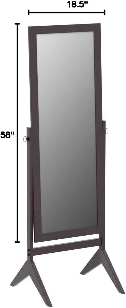 Espresso Full Length Freestanding Wooden Cheval Mirror