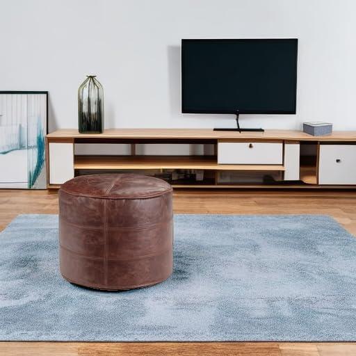 Simpli Home Connor 18"W Round Pouf