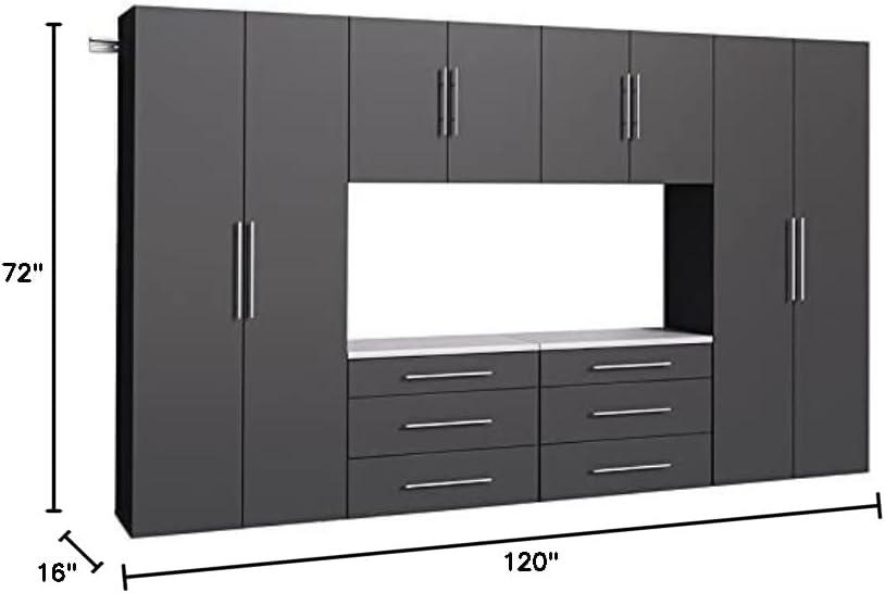 6pc 120" Hangups Storage Cabinet Set Black - Prepac: Wall Mounted, Workshop Organization, Secure Mounting