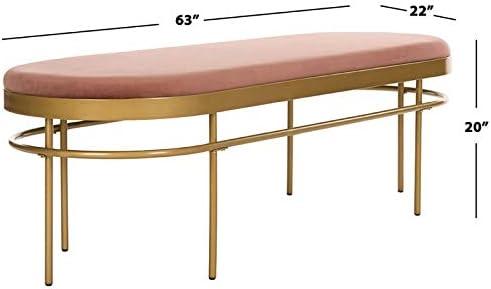 Sylva Oval Bench - BCH6202 - Dusty Rose/Gold - Safavieh