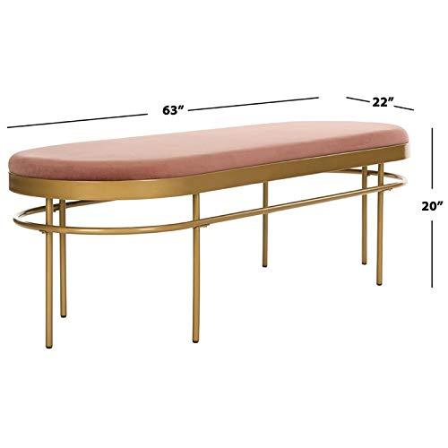 Sylva Oval Bench - BCH6202 - Dusty Rose/Gold - Safavieh