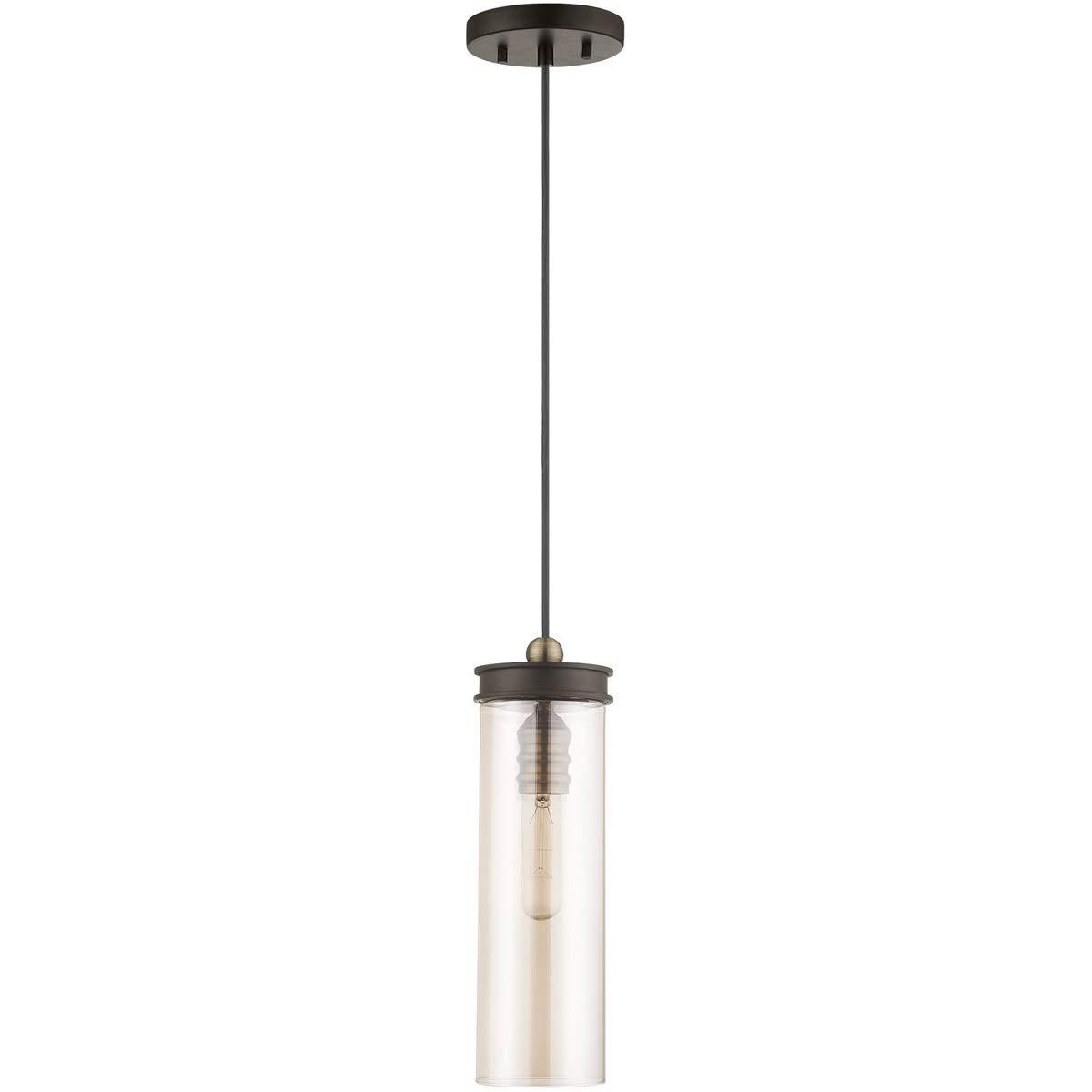 Livex Lighting Art Glass 1 - Light Pendant in  Bronze
