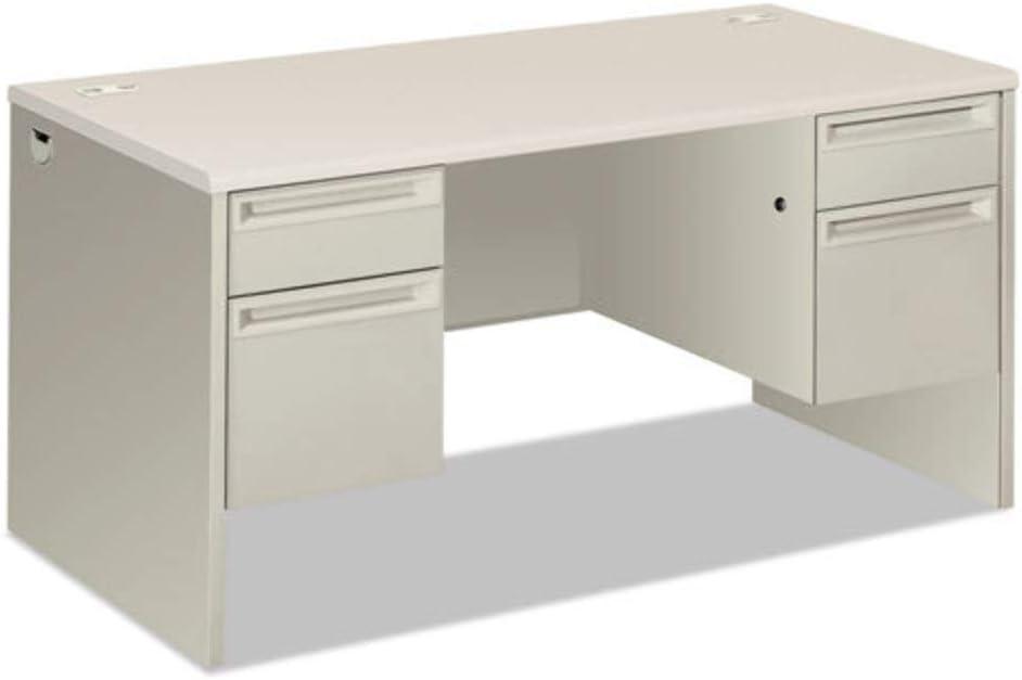 Executive Silver Mesh Light Gray Desk with Drawer and Filing Cabinet