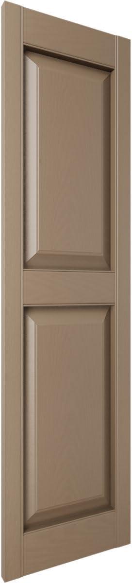 Builders Edge, TailorMade Two Equal Panels, Raised Panel Shutters, Includes Matching Installation Spikes (Per Pair) | Wayfair