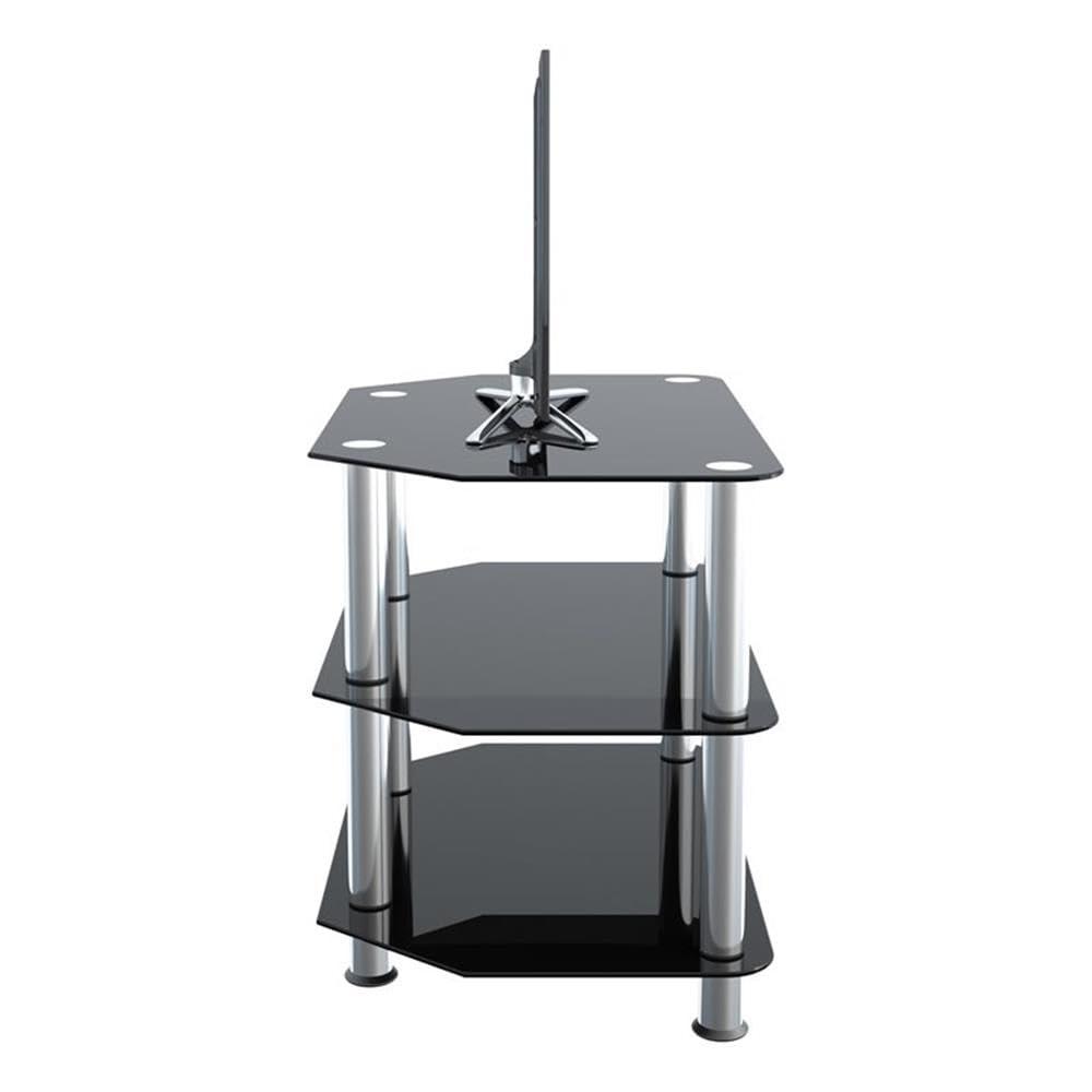 AVF Transitional Steel and Glass TV Stand for up to 32" TVs in Black/Chrome