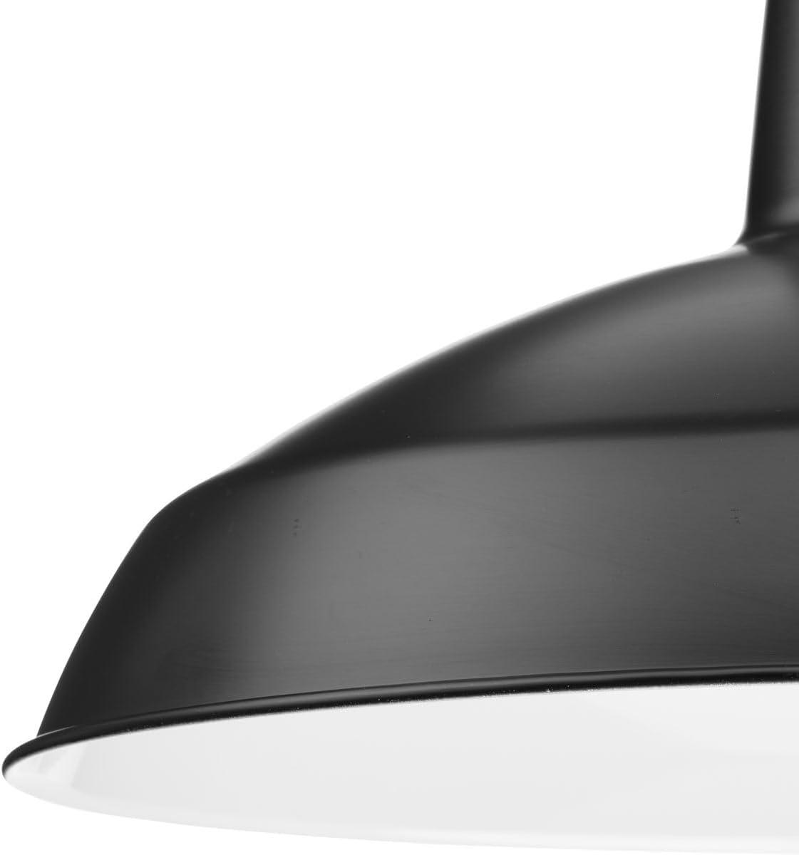 Progress Lighting, Sanabria, 1-Light, Pendant, Matte Black, Spun Metal Shade