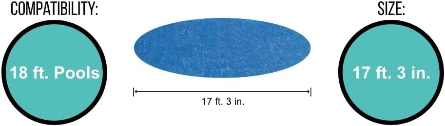 Bestway Flowclear 18 Foot Round Solar Heat Secure Pool Cover for Above Ground Swimming Pools with Storage Bag, Blue (Cover Only)