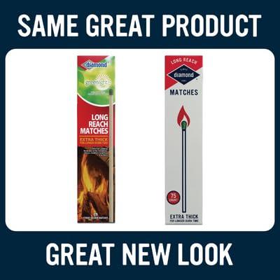 Diamond Greenlight Long Reach Matches, Large Strike on Box Style, 75 Count Ignitions 9.5" Long