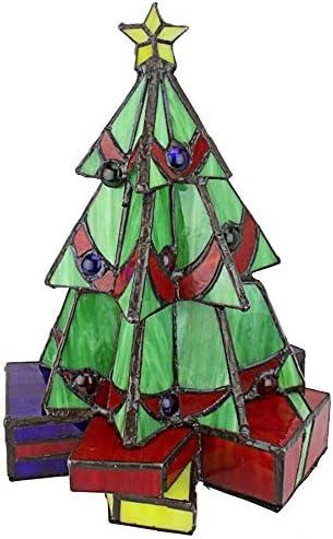 Design Toscano Illuminated Stained Glass Christmas Tree Lamp