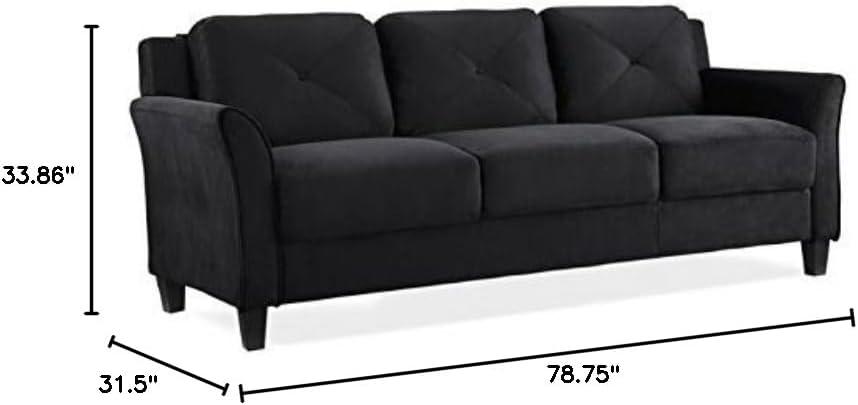 Hartford Black Microfiber Sofa and Loveseat Set