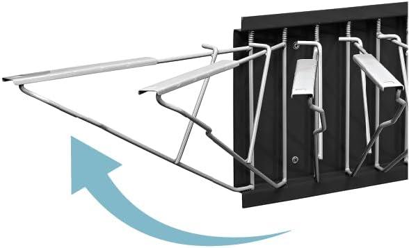 Black Steel Wall-Mounted Blueprint Rack with Pivot Brackets