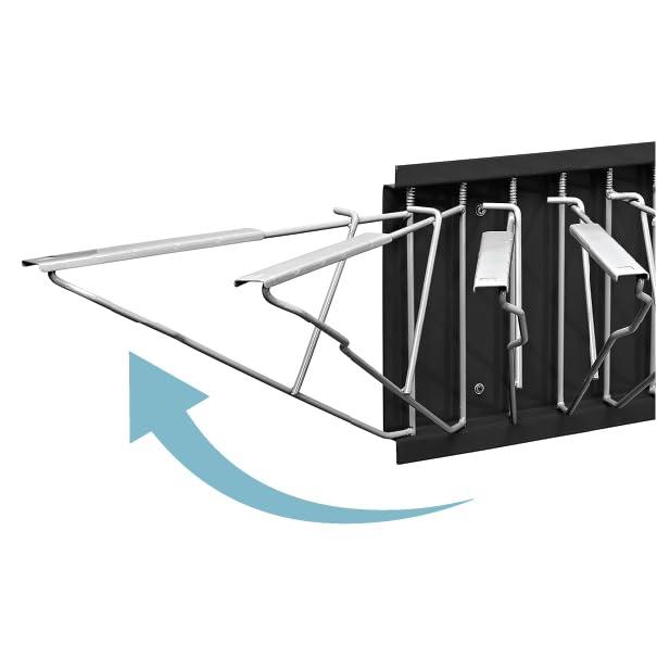 Black Steel Wall-Mounted Blueprint Rack with Pivot Brackets