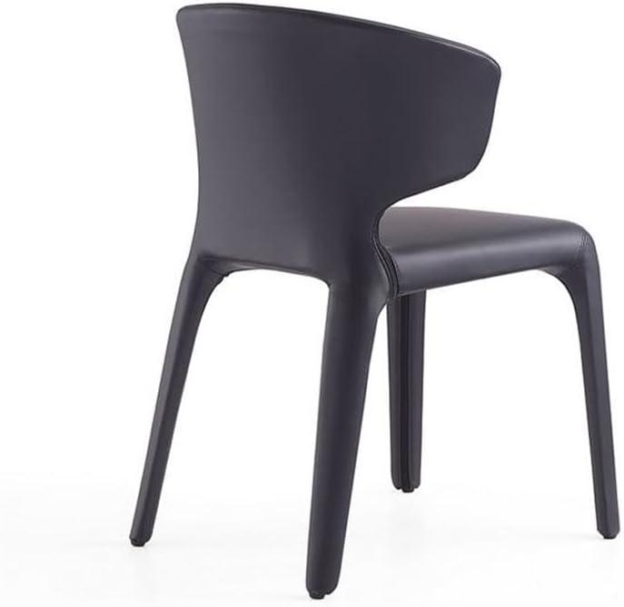 Set of 2 Conrad Faux Leather Dining Chairs Saddle - Manhattan Comfort: Mid-Century Modern, Metal Frame, Cushioned