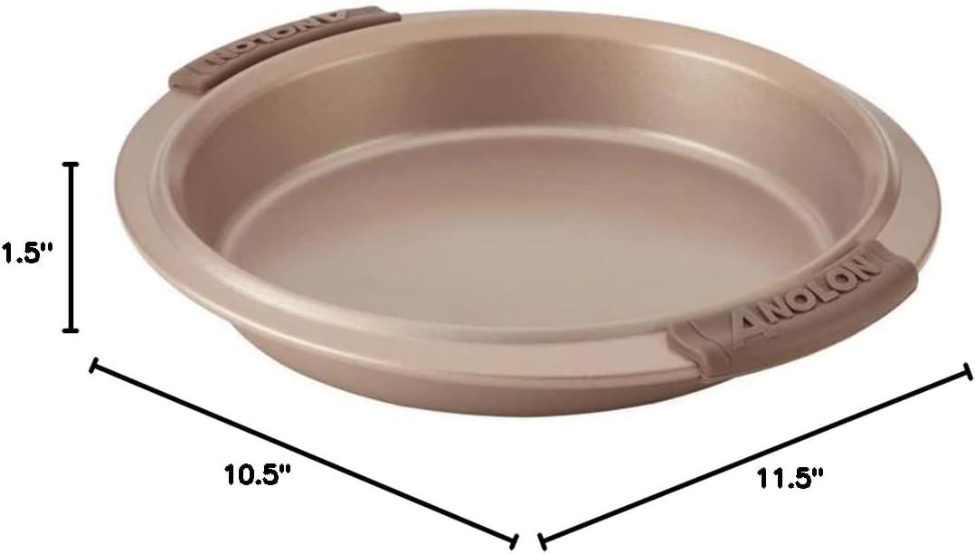 Bronze Nonstick Round Cake Pan with Silicone Grips, 9-Inch