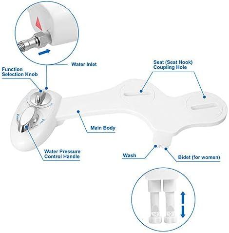 iMountek "Cold Water Spray Bidet with Self-Cleaning Dual Nozzle & Feminine Wash – Non-Electric Toilet Seat" White