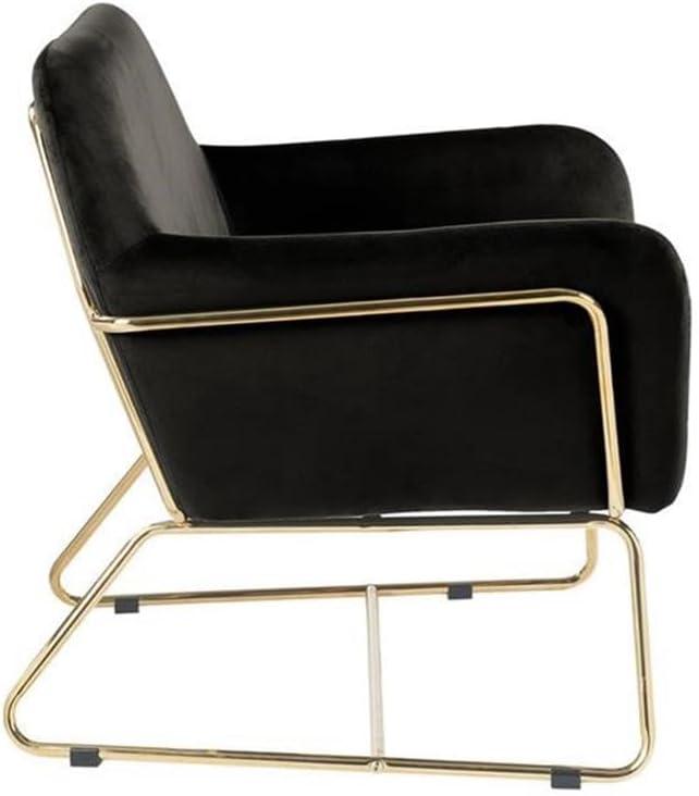 Keira Purple Velvet Accent Chair with Metal Base