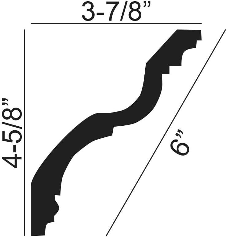 Architectural Products by Outwater L.L.C. 3-7/8 in x 4-5/8 in x 96 in Laurel Leaves and Ribbon Polyurethane Crown Moulding Pro PK 40 LF | Wayfair