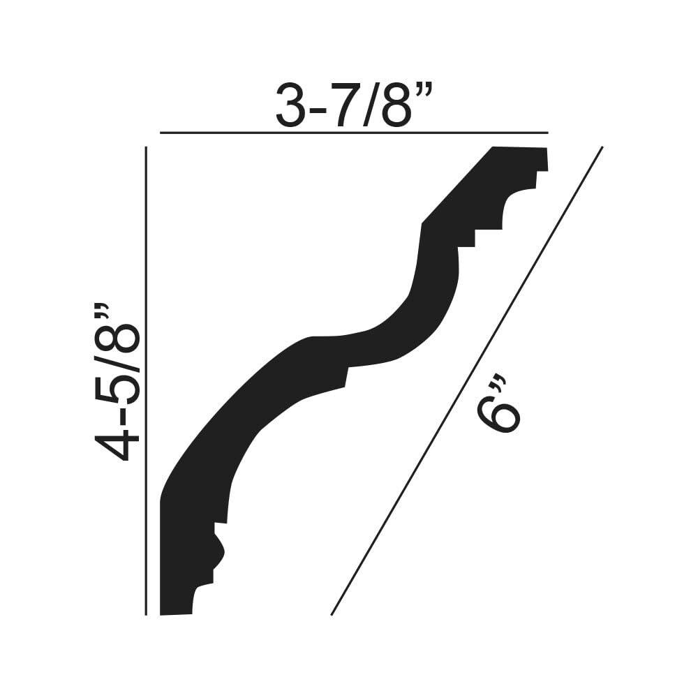 Architectural Products by Outwater L.L.C. 3-7/8 in x 4-5/8 in x 96 in Laurel Leaves and Ribbon Polyurethane Crown Moulding Pro PK 40 LF | Wayfair