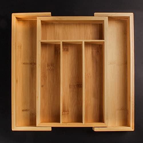 Expandable Bamboo 8-Slot Flatware Organizer