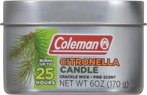 Coleman Repellents Pine Citronella Candle, 6 oz., Silver